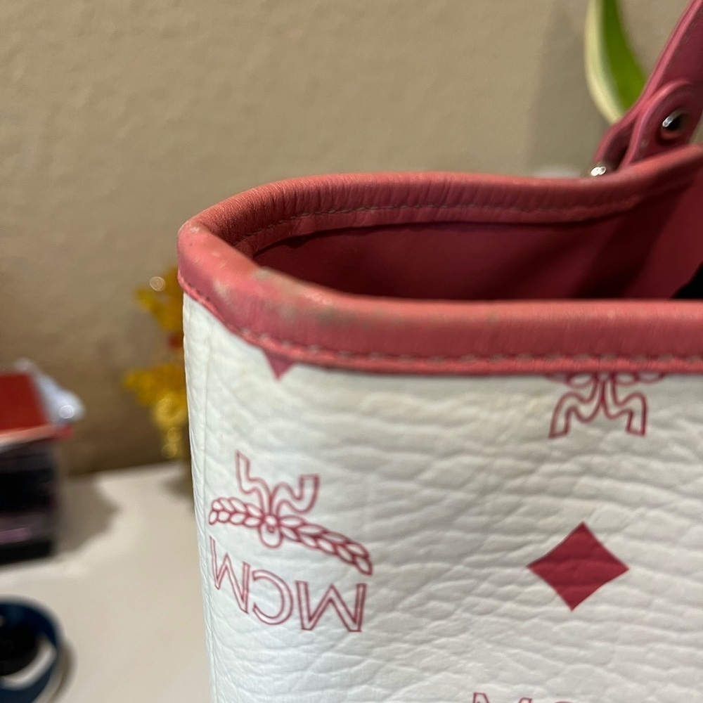 MCM WHITE VISETOS SHOPPING TOTE - Picture 8 of 16